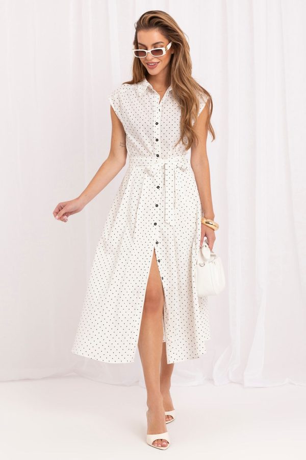 White Daydress in Day Dresses with Cotton and Ramia