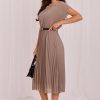 Beige Daydress in Day Dresses with Spandex and Polyester