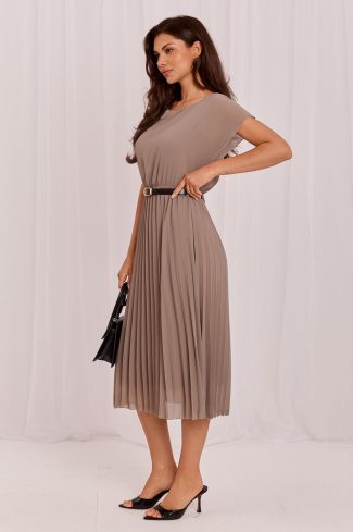 Beige Daydress in Day Dresses with Spandex and Polyester
