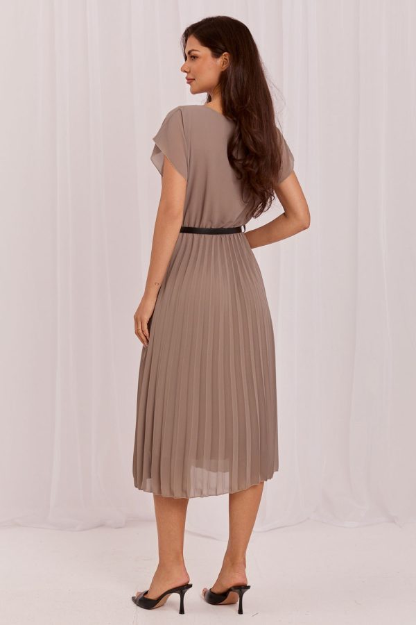 Beige Daydress in Day Dresses with Spandex and Polyester