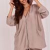 Beige Sweatshirt in Sweatshirts For Women with Spandex and Viscose