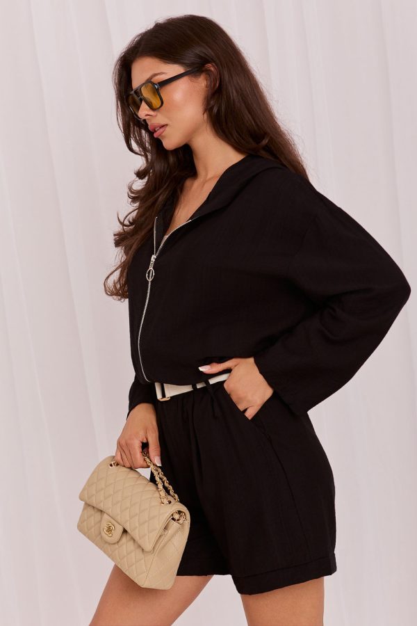 Black Sweatshirt in Sweatshirts For Women with Spandex and Viscose