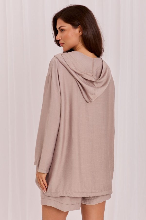 Beige Sweatshirt in Sweatshirts For Women with Spandex and Viscose