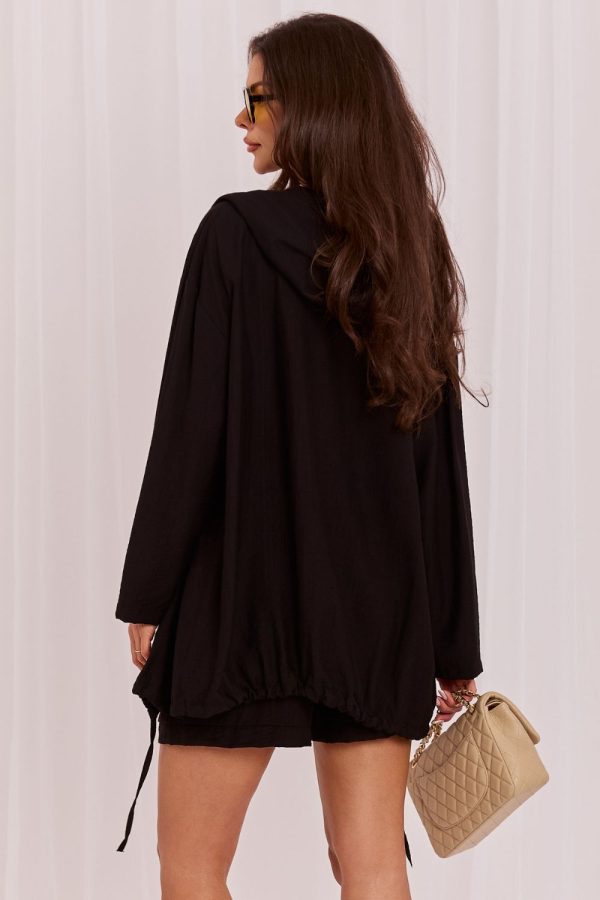 Black Sweatshirt in Sweatshirts For Women with Spandex and Viscose