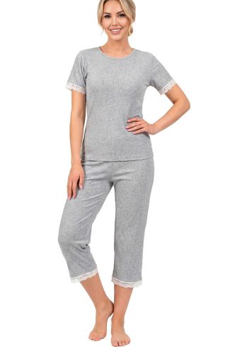 Grey Pyjama in Women`s Pyjamas, Sleepwear Sets with Cotton, Spandex and Polyester
