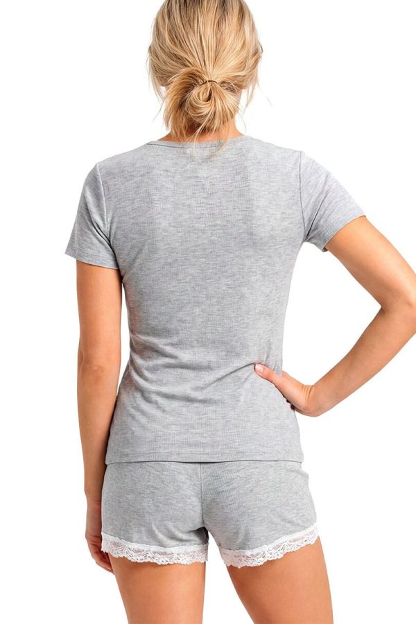 Grey Pyjama in Women`s Pyjamas, Sleepwear Sets with Cotton, Spandex and Polyester