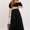 Black Long Skirt in Skirts with Cotton