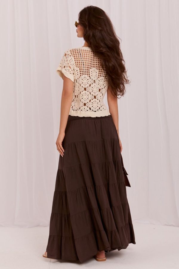 Brown Long Skirt in Skirts with Cotton