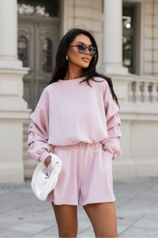 Pink Set in Pants, Trousers, Shorts with Cotton and Spandex
