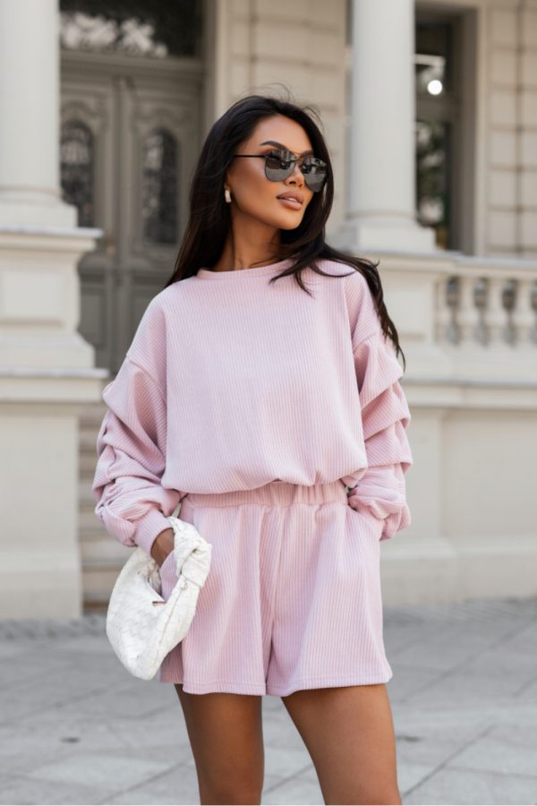 Pink Set in Pants, Trousers, Shorts with Cotton and Spandex