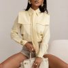 Yellow Long Sleeve Shirt in Shirts For Women with Cotton and Spandex