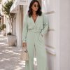 Green Set in Pants, Trousers, Shorts with Cotton and Spandex