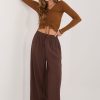 Brown Blouse in Women`s Blouses, Tunics with Spandex, Polyester and Viscose