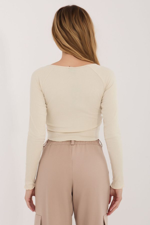 Beige Blouse in Women`s Blouses, Tunics with Spandex, Polyester and Viscose