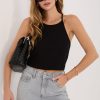 Black Top in Undershirts / Tops with Spandex, Polyester and Viscose