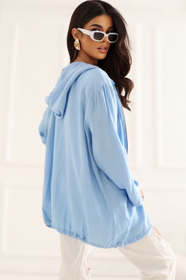 Blue Sweatshirt in Sweatshirts For Women with Spandex and Viscose