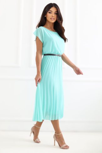 Green Daydress in Day Dresses with Spandex and Polyester
