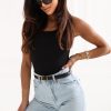 Black Top in Undershirts / Tops with Cotton and Spandex