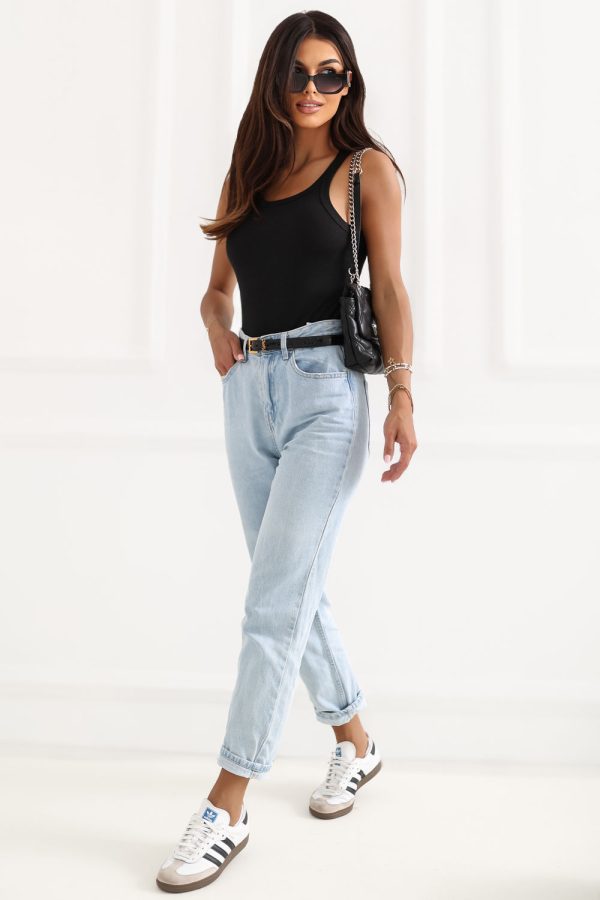 Black Top in Undershirts / Tops with Cotton and Spandex
