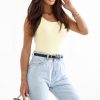 Yellow Top in Undershirts / Tops with Cotton and Spandex