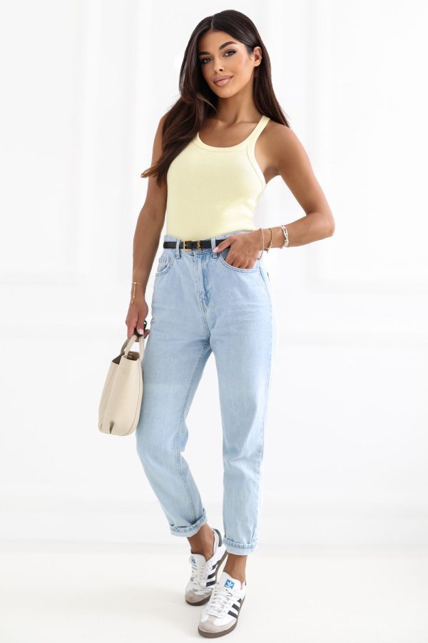 Yellow Top in Undershirts / Tops with Cotton and Spandex