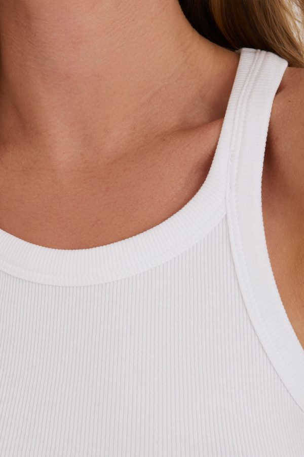 White Top in Undershirts / Tops with Cotton and Spandex