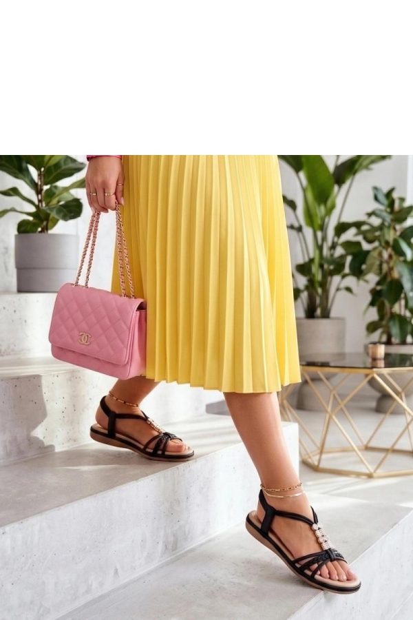 Black Sandals..Fabric and Footbed