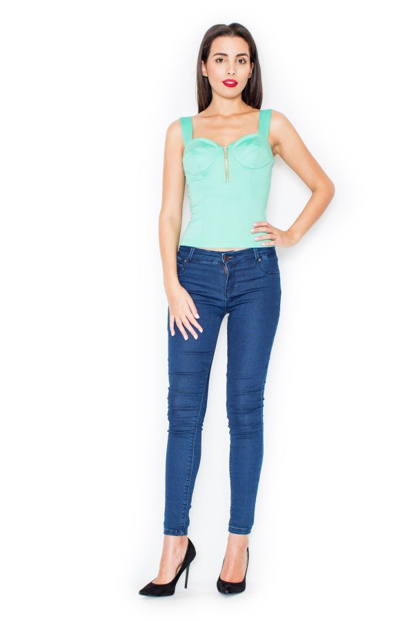 Green Blouse in Women`s Blouses, Tunics with Spandex, Polyester and Viscose
