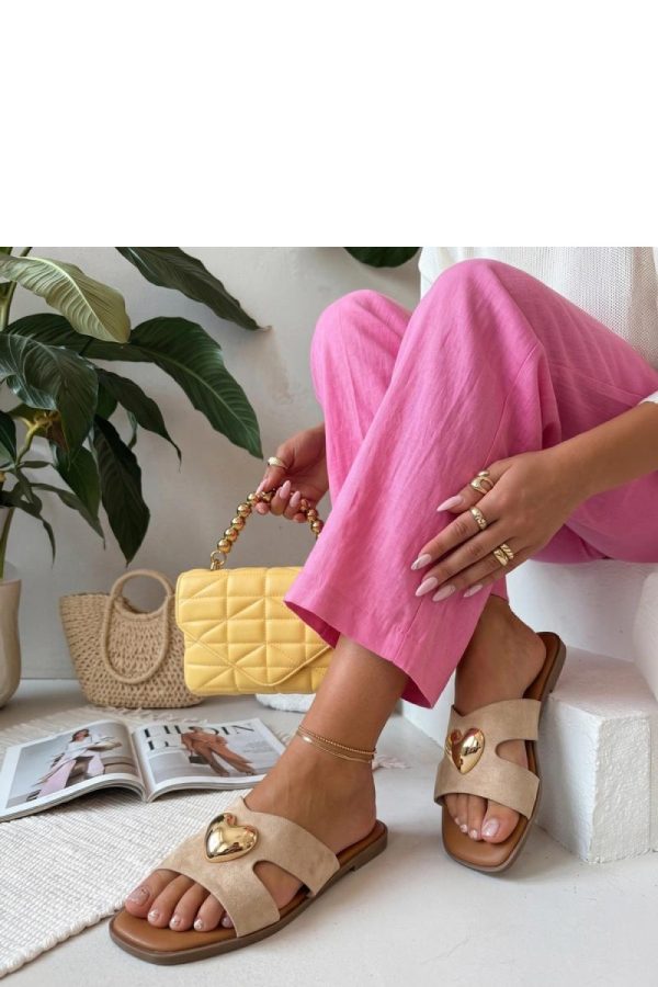 Beige Flip-flops...Fabric and Heel Height