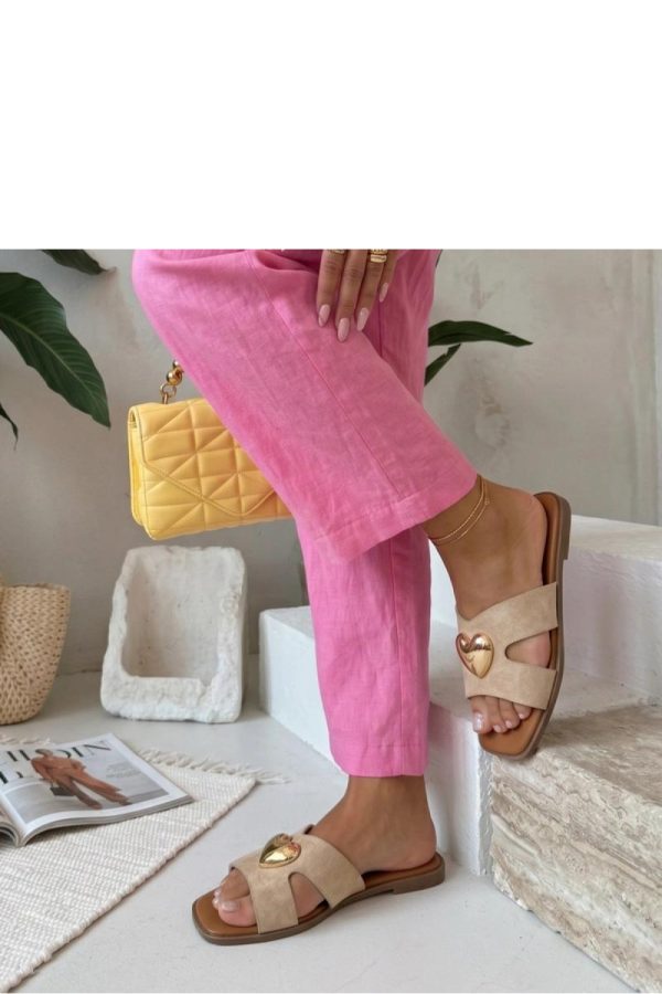 Beige Flip-flops...Fabric and Heel Height