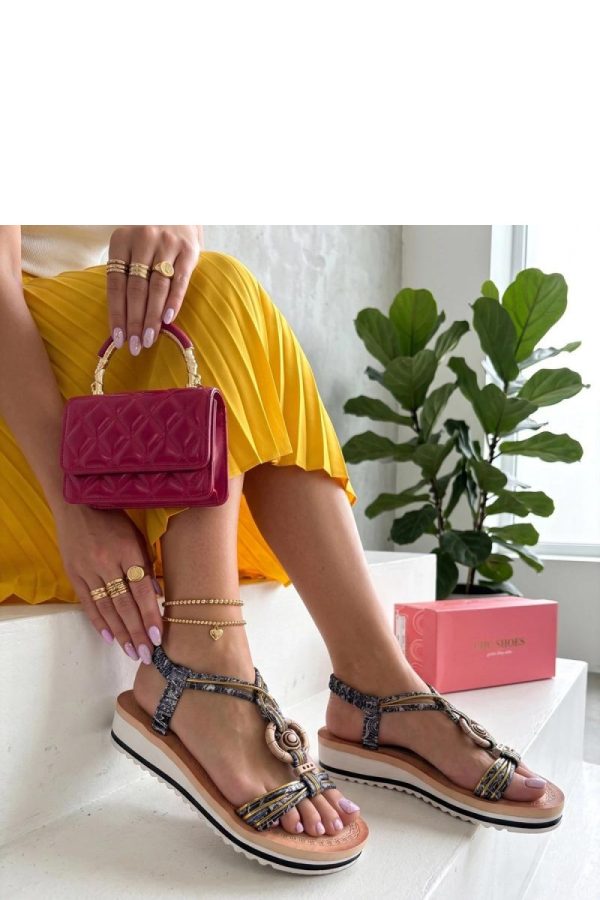 Black Buskin in Sandals & Flip-Flops For Women with Fabric, Footbed and Heel Height