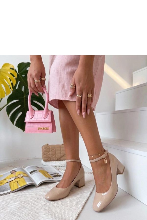 Beige Heel Pumps....Fabric, Footbed and Heel Height
