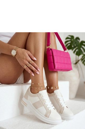 1130712 Beige Sport Shoes in Women`s Athletic Shoes, Trainers, Sneakers with Fabric, Footbed and Platform Height