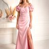 Pink Long Dress in Evening Dresses with Spandex and Polyester