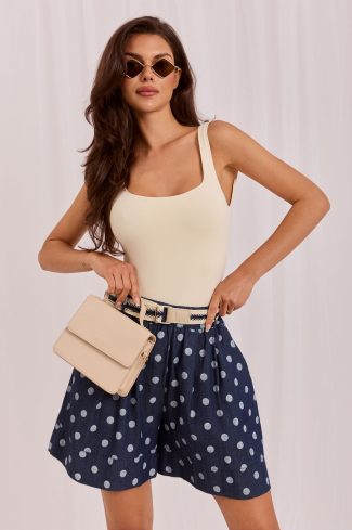 Navy Blue Shorts in Shorts For Women, Crop Pants with Cotton and Spandex