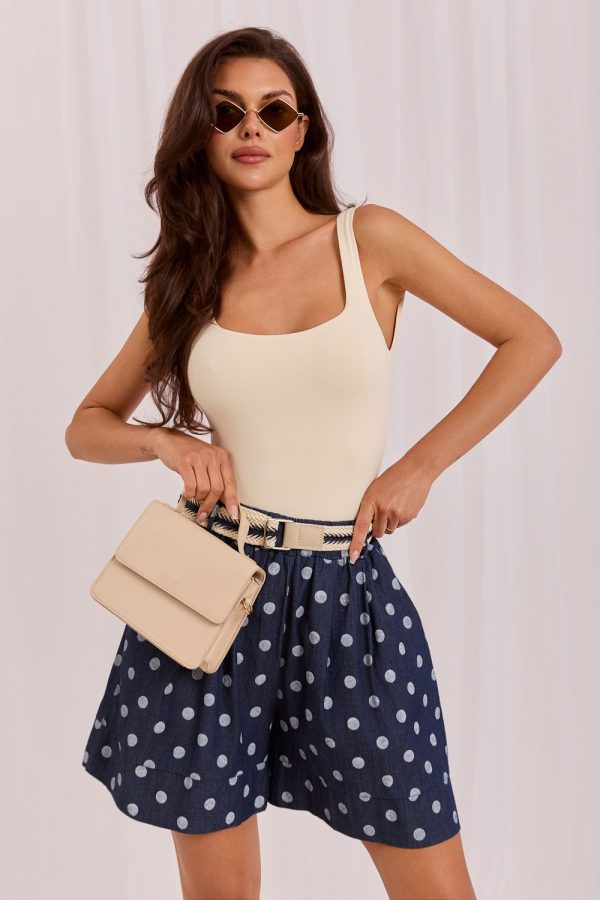 Navy Blue Shorts in Shorts For Women, Crop Pants with Cotton and Spandex