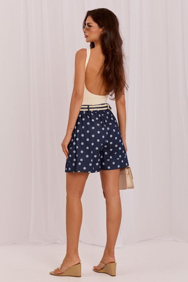Navy Blue Shorts in Shorts For Women, Crop Pants with Cotton and Spandex