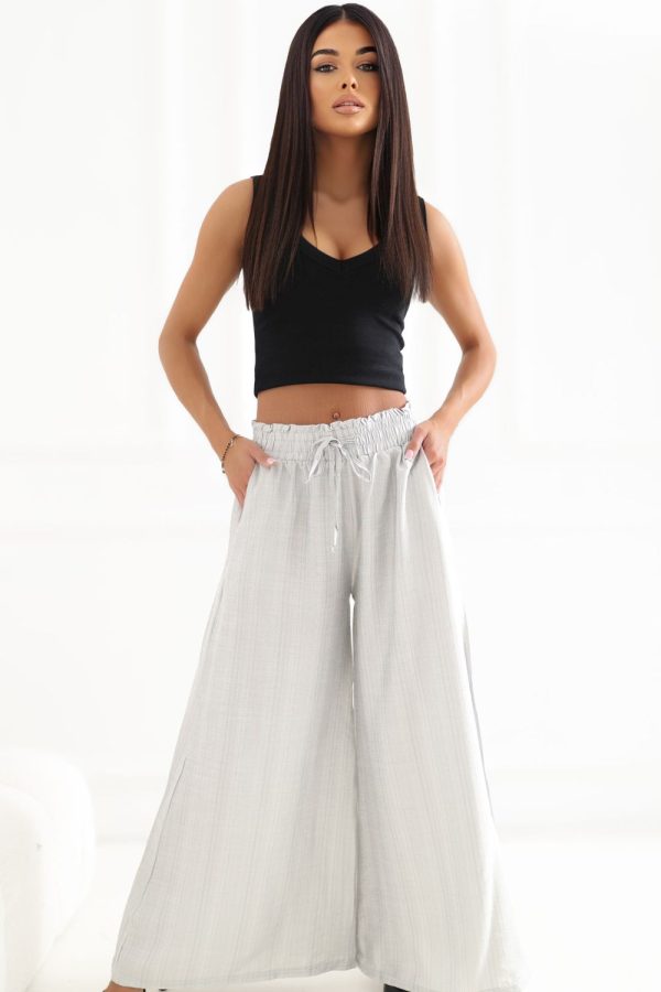 Grey Women Trousers in Pants, Trousers, Shorts with Polyamide and Viscose