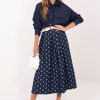 Navy Blue Skirt in Skirts with Cotton and Spandex