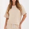 Beige Blouse in Women`s Blouses, Tunics with Spandex, Polyester and Viscose