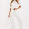 Beige Tracksuit Trousers in Pants, Trousers, Shorts with Spandex, Polyester and Viscose