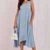 1130936 Blue Daydress in Day Dresses with Lyocel