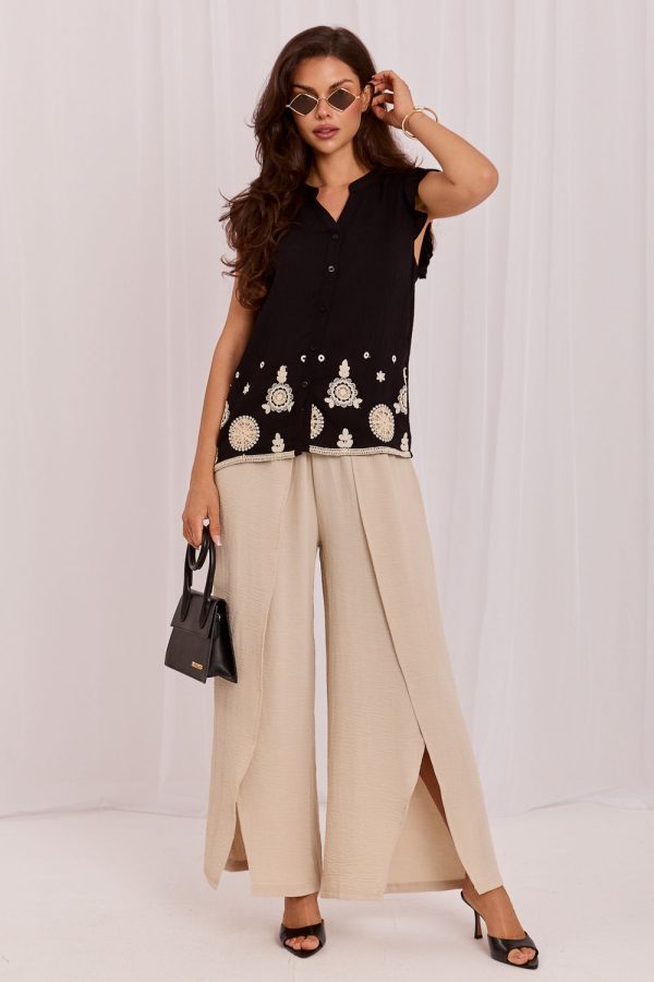 Black Shirt in Shirts For Women with Polyamide and Viscose