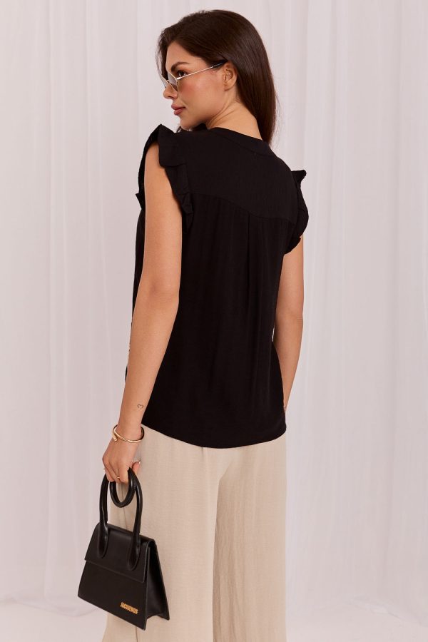 Black Shirt in Shirts For Women with Polyamide and Viscose