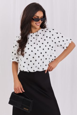 White Blouse in Women`s Blouses, Tunics with Cotton and Spandex