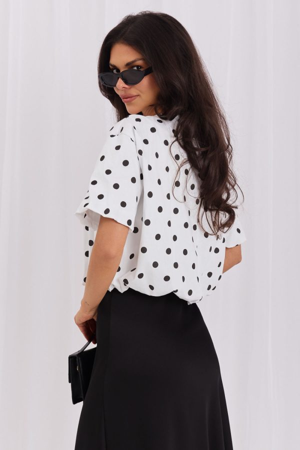 White Blouse in Women`s Blouses, Tunics with Cotton and Spandex