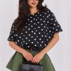 Black Blouse in Women`s Blouses, Tunics with Cotton and Spandex