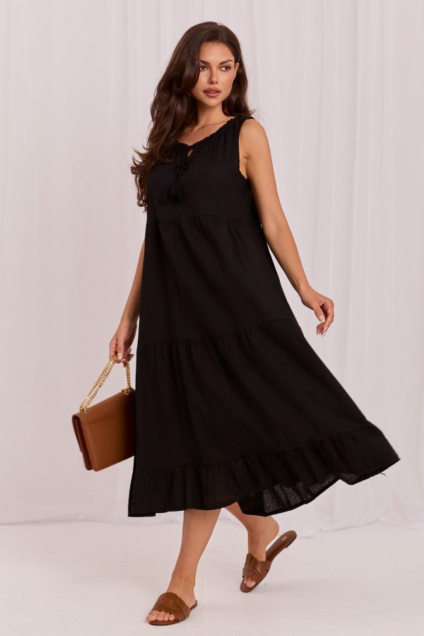 Black Daydress in Day Dresses with Cotton and Len