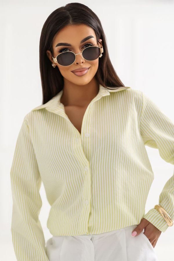 Yellow Long Sleeve Shirt in Shirts For Women with Spandex and Polyester