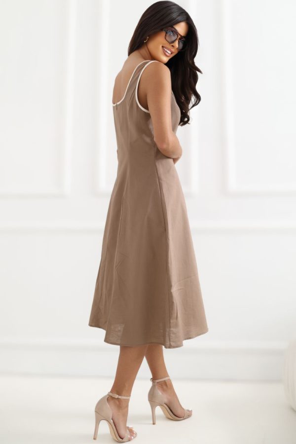 Brown Daydress in Day Dresses with Cotton and Len